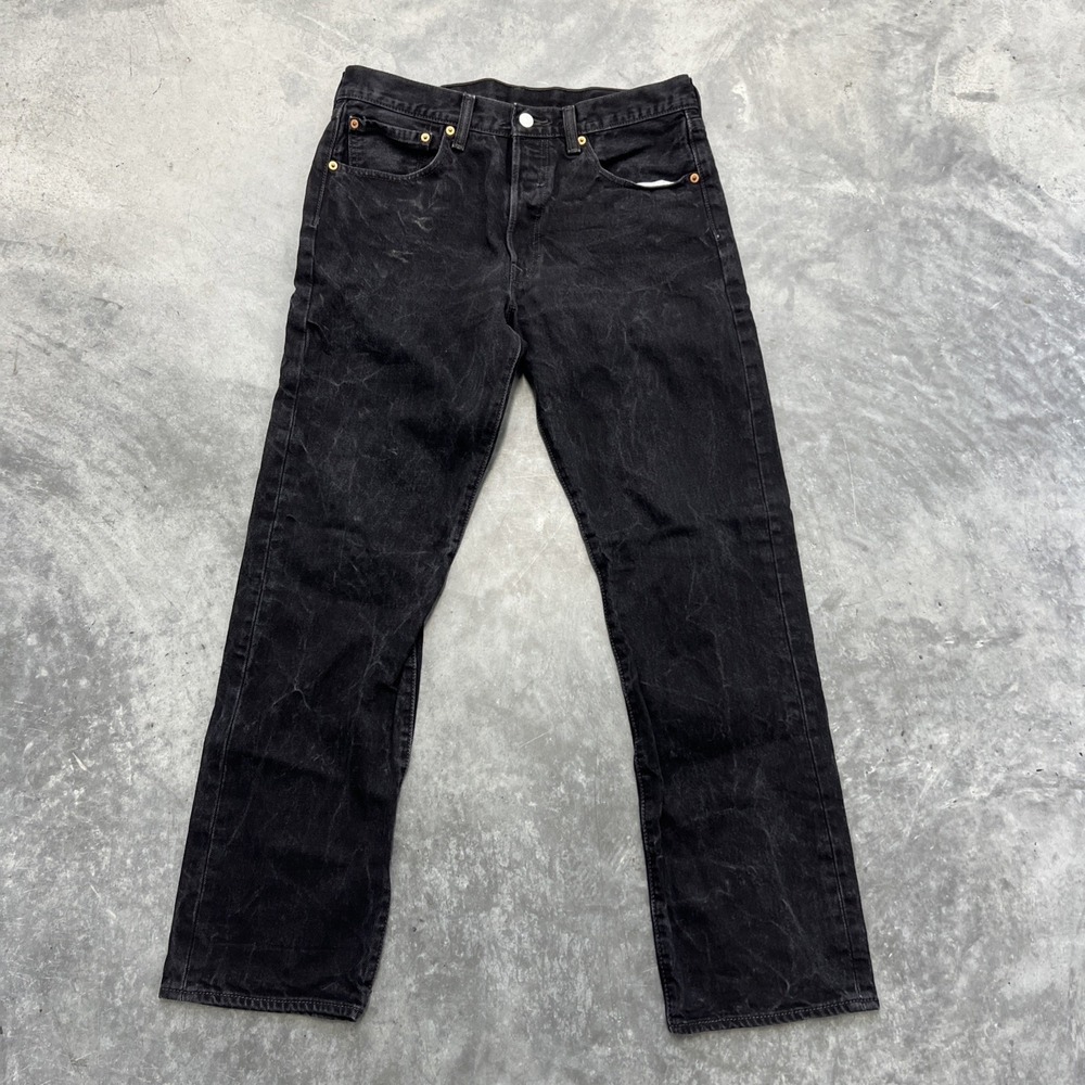 Vintage Black 501 Denim Jeans Button Flys Size 32-30